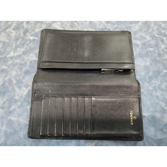 *CHANEL* Coco Button Long Wallet Bifold Authentic - Picture 3 of 12